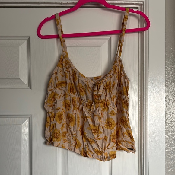 Volcom Floral Yellow Women's Top - Picture 1 of 5